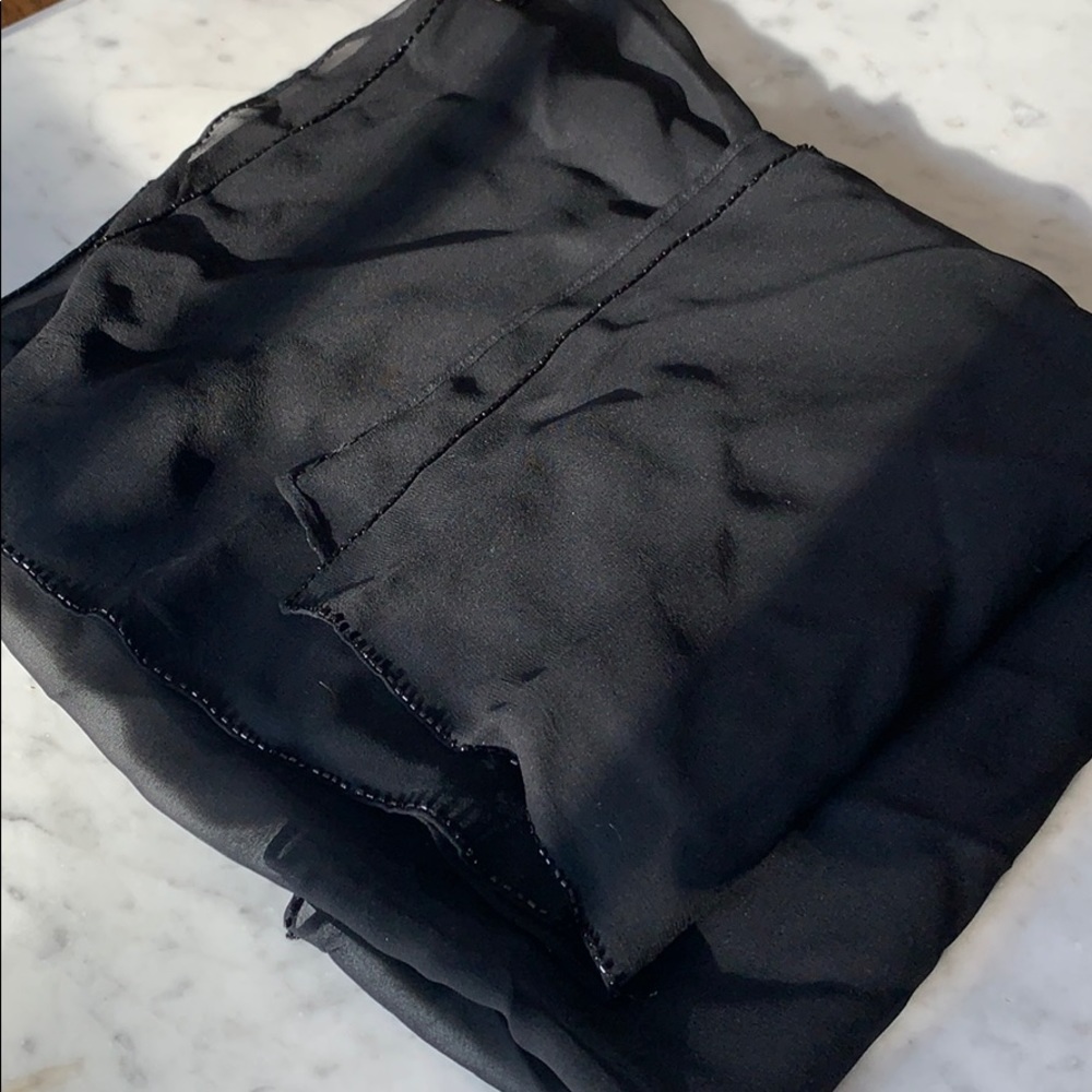 Black lightweight shawl w/ sequence on all edges